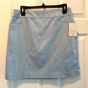 Twill Skort, Front Pockets, Comfort Waistband, Stretch, Slimming, Mid-Rise/Thigh